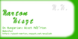 marton wiszt business card